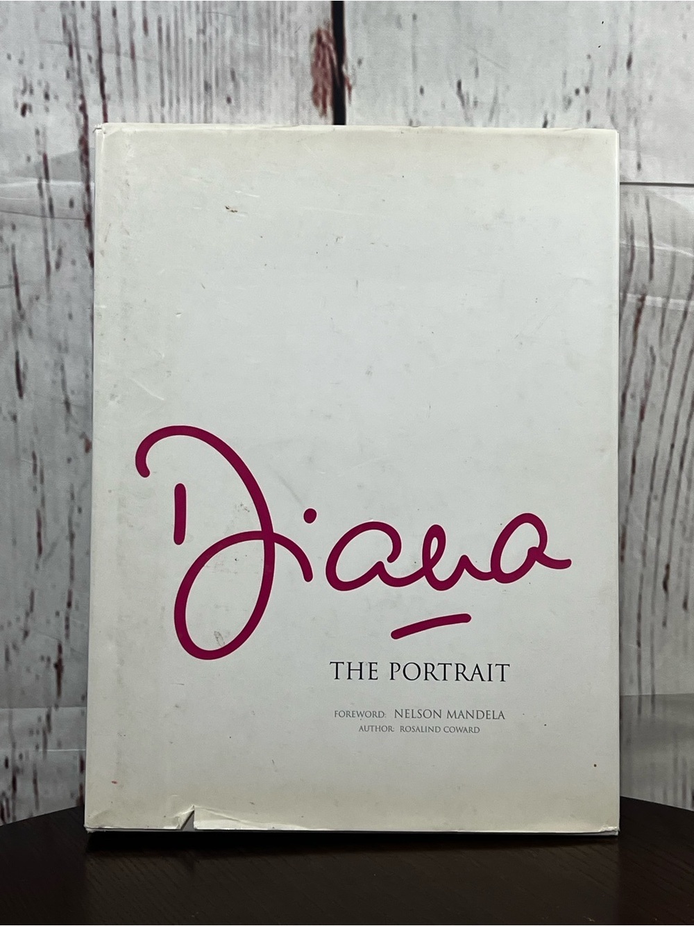 Diana The Portrait Hardcover Book - White with Pink Script coffee book
